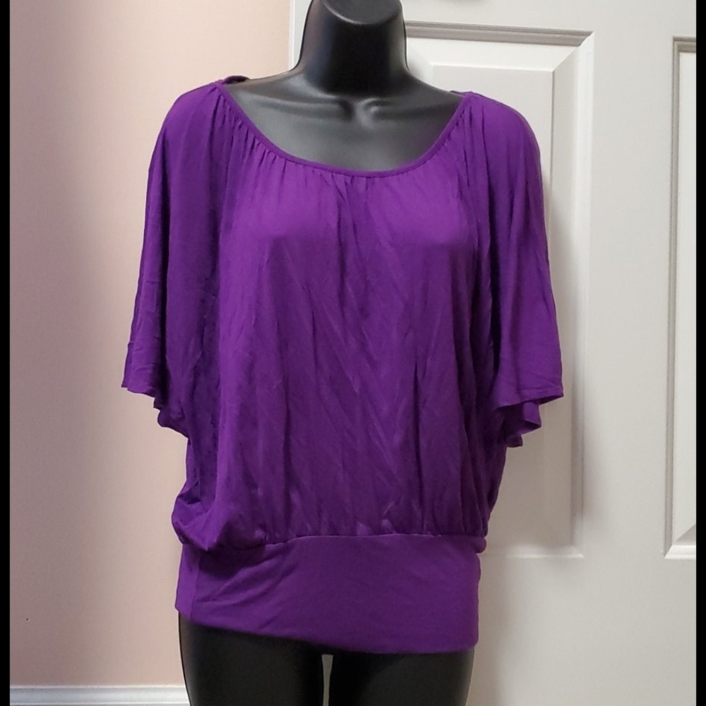 New York & Company Purple Flowy Top
